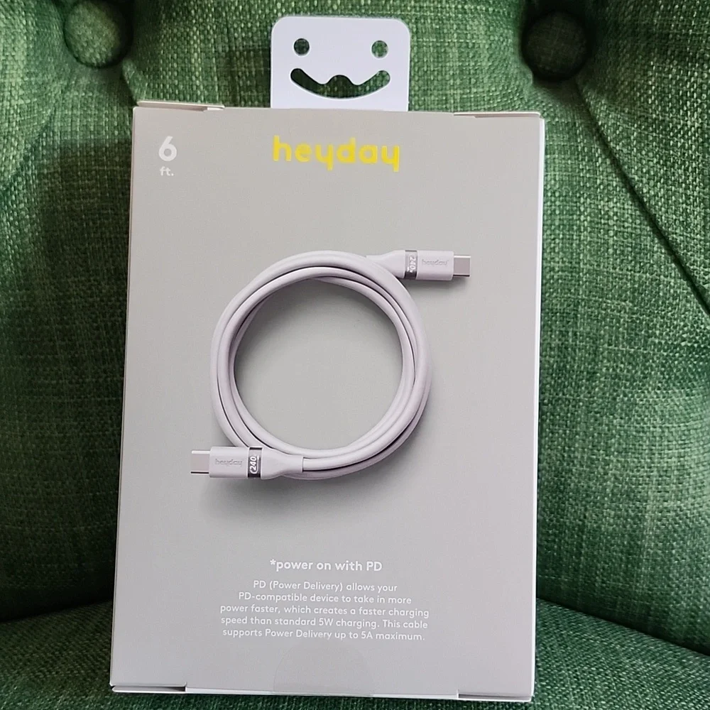 Heyday USB-C to USB-C 6' Fast Charging Cable - White